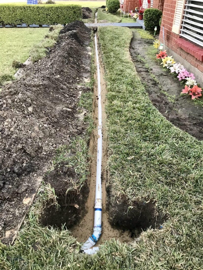 Buddy's Plumbing sewer line replacement in progress — Texas City